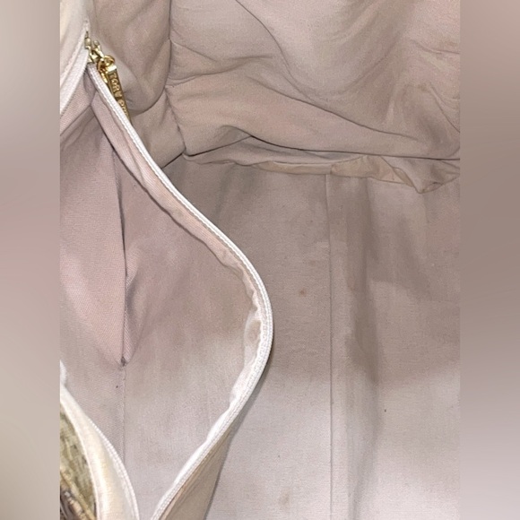 Tory Burch Women’s Snakeskin Canvas & Caramel Patent Leather Shoulder Tote - Picture 8 of 15